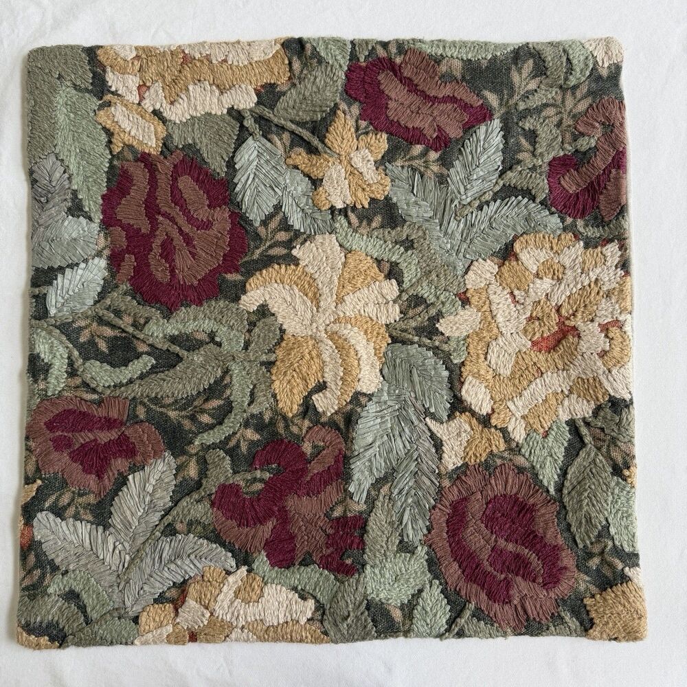 NWOT Pottery Barn Maret Embroidered Floral 22" x 22 Pillow Cover